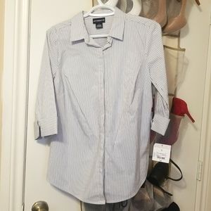 Liz Claiborne pin striped career collared shirt, size small